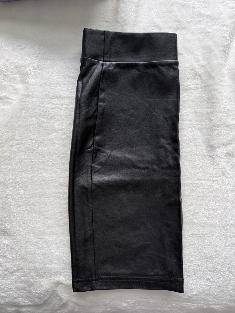 Babaton Black Faux-Leather Pencil Skirt
